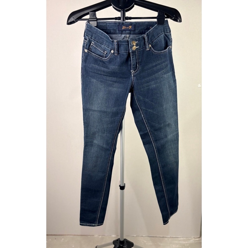Seven7 Womens Legging Skinny Jeans Dark Wash Stretch Denim Size 4‎ RN109890